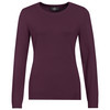 Damen Feinstrickpullover Rundhalsausschnitt bordeaux