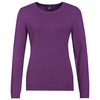 Damen Feinstrickpullover Rundhalsausschnitt dunkellila