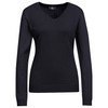 Damen Feinstrickpullover V-Ausschnitt schwarz