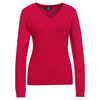 Damen Feinstrickpullover V-Ausschnitt rot