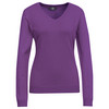 Damen Feinstrickpullover V-Ausschnitt dunkellila