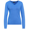 Damen Feinstrickpullover V-Ausschnitt blau