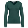 Damen Feinstrickpullover V-Ausschnitt dunkelgrün