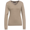 Damen Feinstrickpullover V-Ausschnitt hellbraun