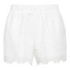 Damen Schlafshorts mit Lochspitze weiss