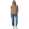 Dames-T-shirt met vaste turn-ups