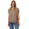Dames-T-shirt met vaste turn-ups
