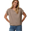 Dames-T-shirt met vaste turn-ups