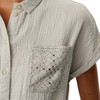 Damen Musselin-Bluse mit Knotendetail
