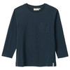 Jungen Langarmshirt in Unifarben dunkelblau
