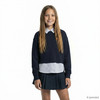Mädchen Sweatshirt mit Bluseneinsatz