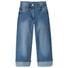 Mädchen Wide-leg Jeans mit verstellbarem Bund blau