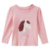 Mädchen Langarmshirt mit Pferde-Applikation