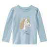 Mädchen Langarmshirt mit Pferde-Applikation