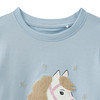 Mädchen Langarmshirt mit Pferde-Applikation