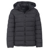 Damen Steppjacke mit abnehmbarer Kapuze schwarz