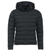 Herren Steppjacke mit abnehmbarer Kapuze schwarz