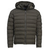 Herren Steppjacke mit abnehmbarer Kapuze dunkelgrün