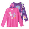 2 Mädchen Langarmshirts im Set pink / lila