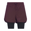 Damen Sport-Shorts zweilagig weinrot
