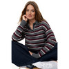 Damen Woll-Strickpullover mit Blockstreifen