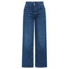 Damen Straight-Jeans mit weitem Bein dunkelblau