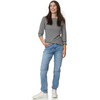 Dames mom-jeans met used-wassing