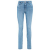 Damen Straight-Jeans mit Used-Waschung hellblau