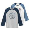 2 Jungen Langarmshirts mit Raglanärmeln blau / dunkelblau