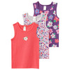3 Baby Unterhemden mit Rippstruktur dunkellila / pink / helllila