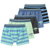 5 Jungen Boxer im Set hellgrün / blau / dunkelblau / dunkelgrau
