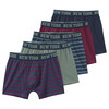 5 Jungen Boxer im Set dunkelblau / dunkelrot / dunkelgrün