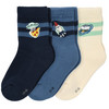3 Paar Kinder Tennissocken im Set blau / creme / dunkelblau
