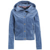 Damen Cordjacke mit Kapuze hellblau