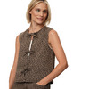Damen Jeansweste im Leo-Look