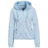Damen Strickfleece-Jacke mit Kapuze hellblau