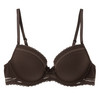 Dames beugel-bh met ribbelstructuur en kant
