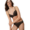 Dames beugel-bh met ribbelstructuur en kant