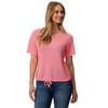 Dames T-shirt met knoopdetail