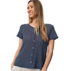 Damen T-Shirt mit Lochstickerei