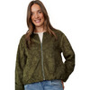 Damen Kunstleder-Blouson mit Stickereien