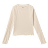 Mädchen Langarmshirt mit Rippstruktur beige