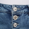 Damen Slim-Jeans mit offener Knopfleiste