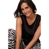 Damen Satin-Top unifarben