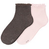 2 Paar Damen Sneaker-Socken im Set zartrosa / dunkelbraun