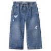 Baby Wide-Leg-Jeans im Used-Look