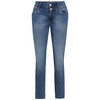 Damen Slim-Jeans mit zwei Knöpfen blau