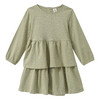 Mädchen Kleid mit Blümchen-Allover oliv