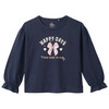 Mädchen Langarmshirt mit Print dunkelblau