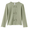 Mädchen Langarmshirt mit Zierschleifen oliv